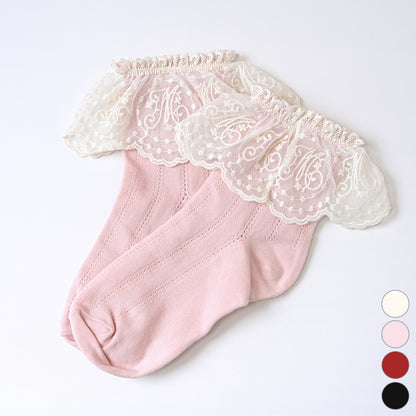 Melody lace crew socks
