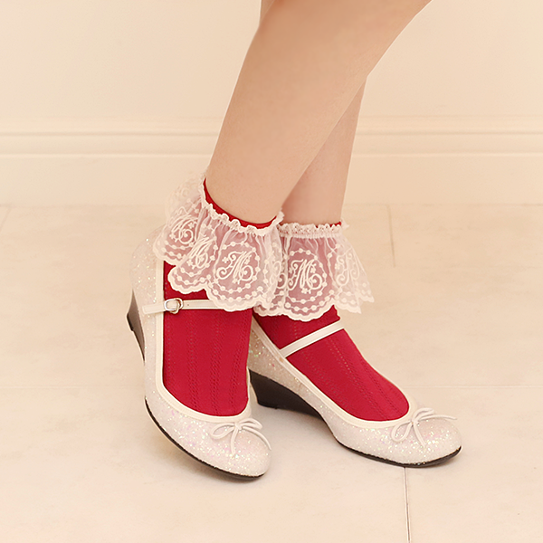 Melody lace crew socks