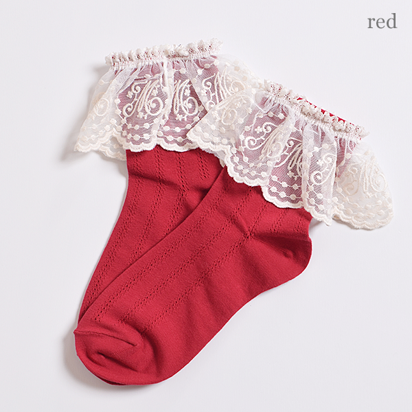 Melody lace crew socks