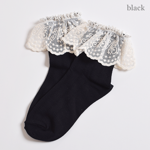 Melody lace crew socks
