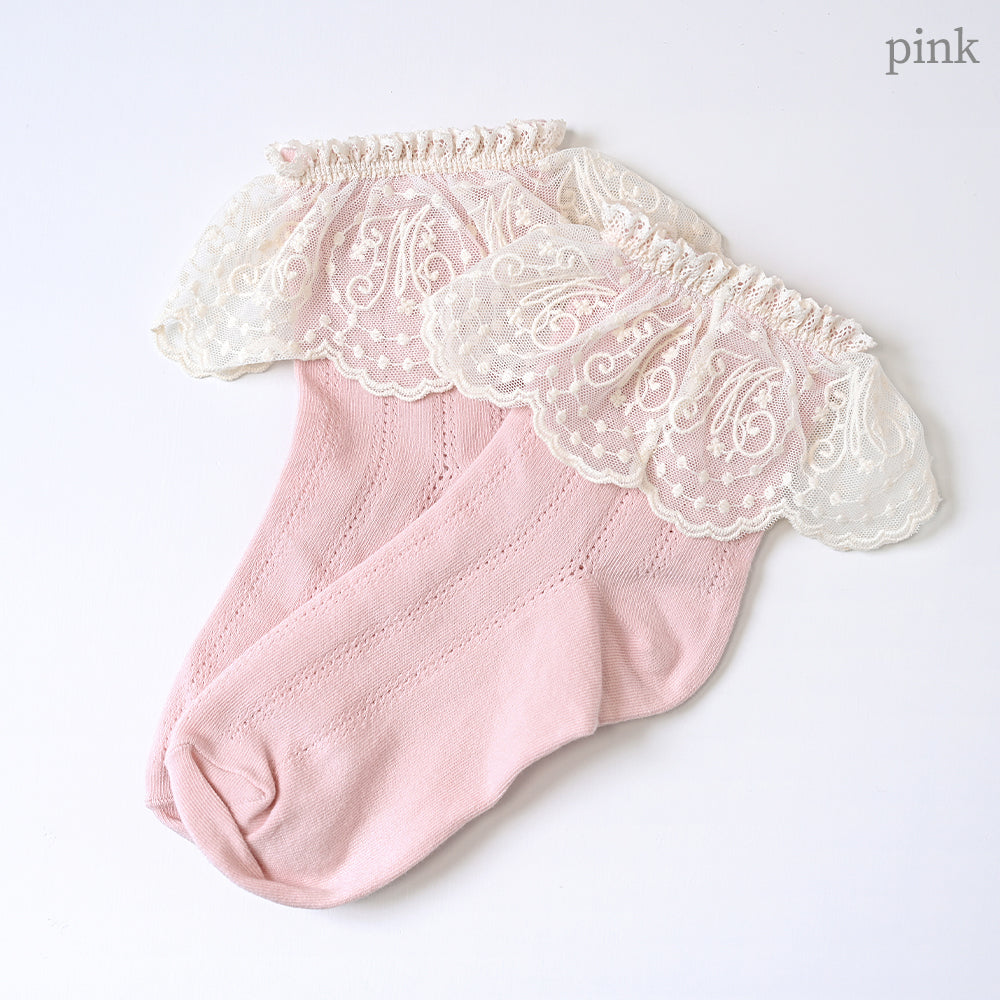 Melody lace crew socks
