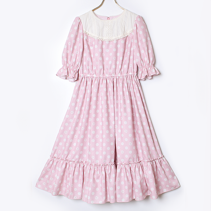 記憶の中の水玉ティアードワンピース