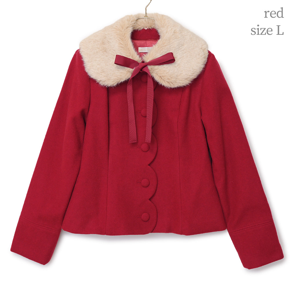 ファーティペットスカラップショートコート-Melody BasKet(メロディー