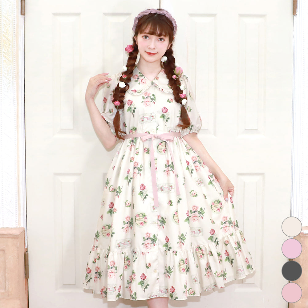 Precious Roseフラットカラーワンピース