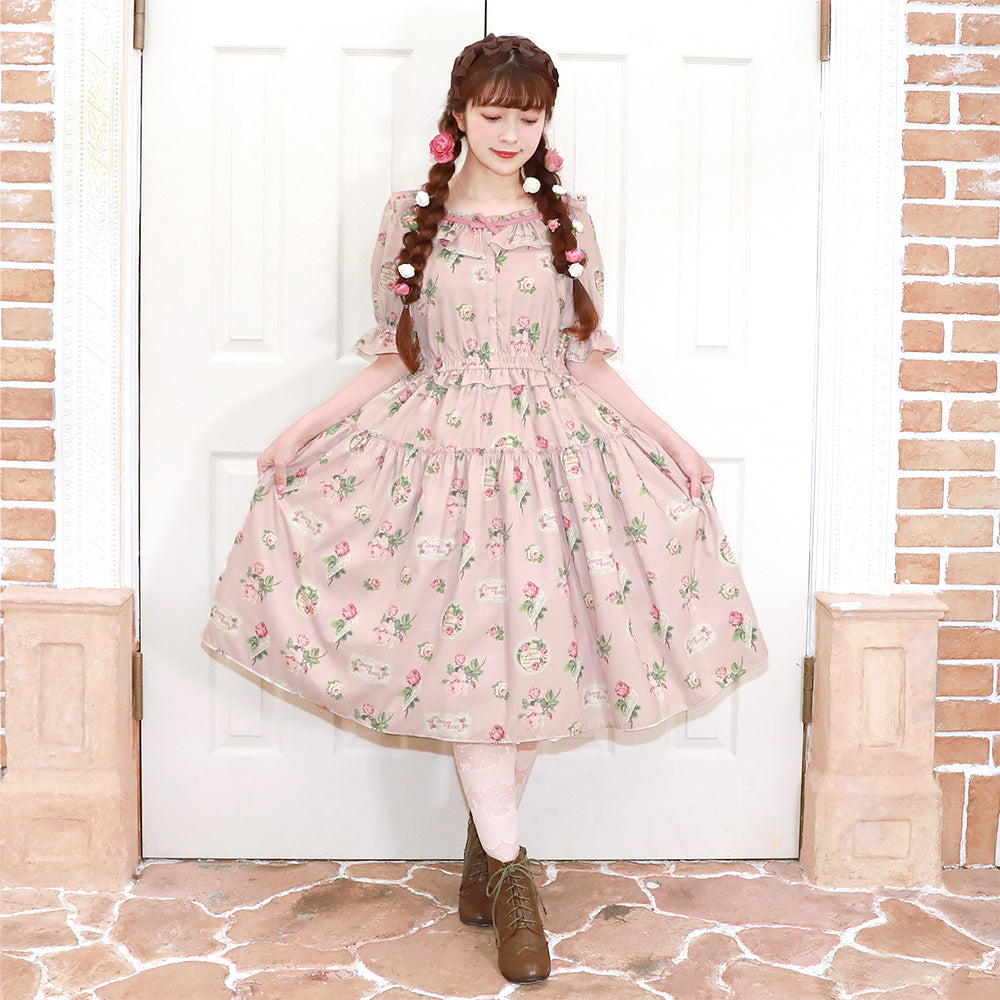 Precious Rose frill collar dress