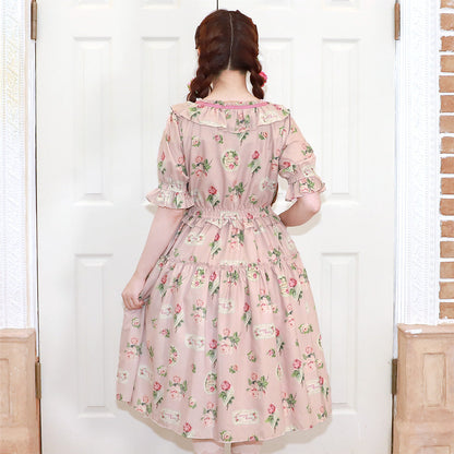 Precious Rose frill collar dress