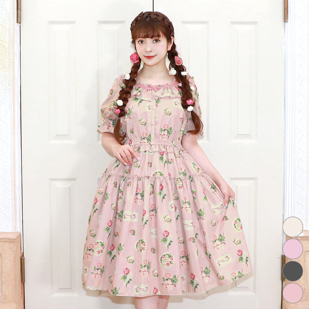 Precious Roseフリルカラーワンピース