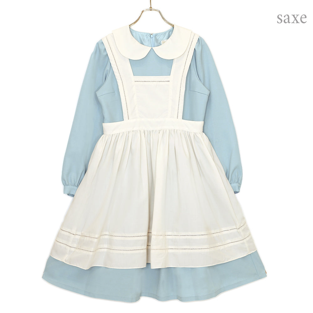 Alice apron long sleeve knee length dress-Melody BasKet – fraisier on-line