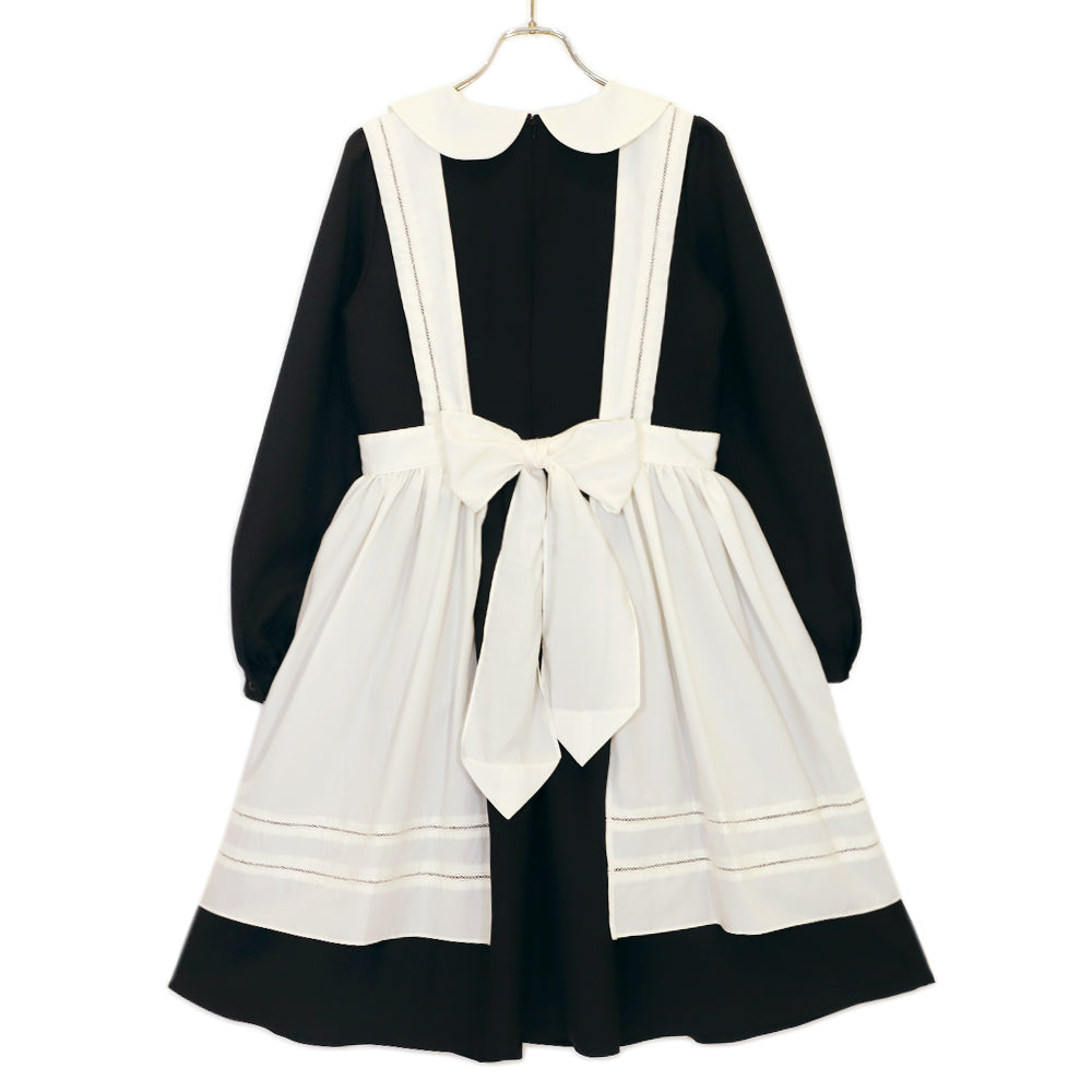 アリスエプロン長袖ミディ丈ワンピース