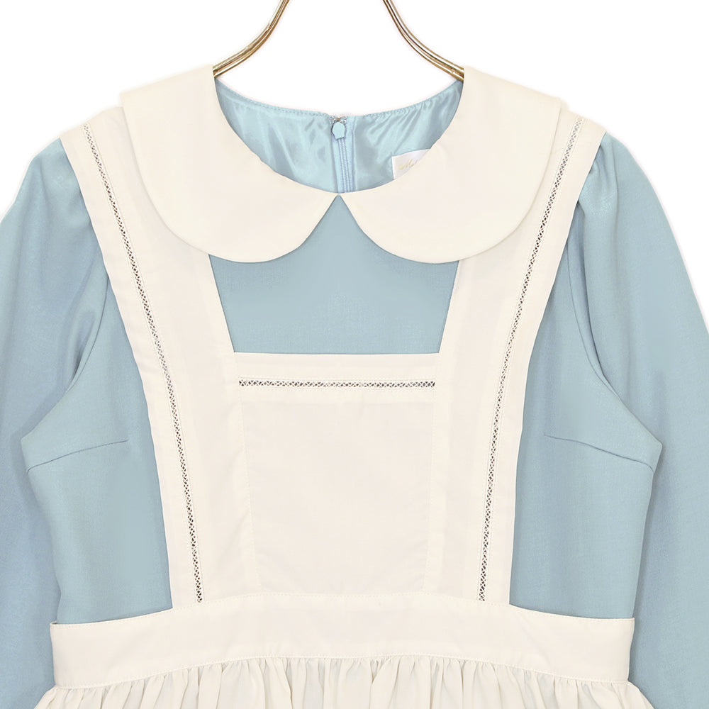 アリスエプロン長袖ミディ丈ワンピース-Melody BasKet(メロディ