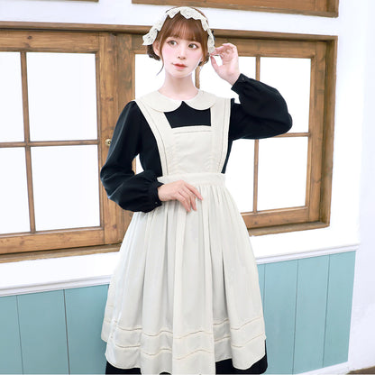 アリスエプロン長袖ミディ丈ワンピース