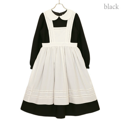 アリスエプロン長袖ミディ丈ワンピース