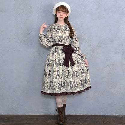 ドットレースボーダーニーハイソックス