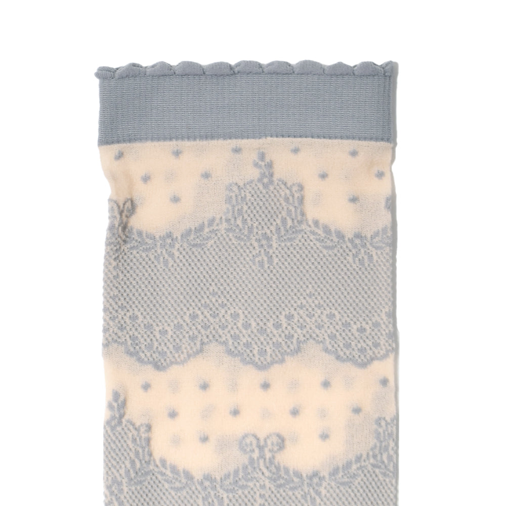 ドットレースボーダーニーハイソックス