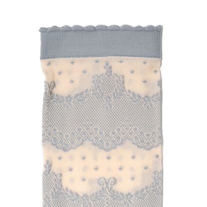 ドットレースボーダーニーハイソックス