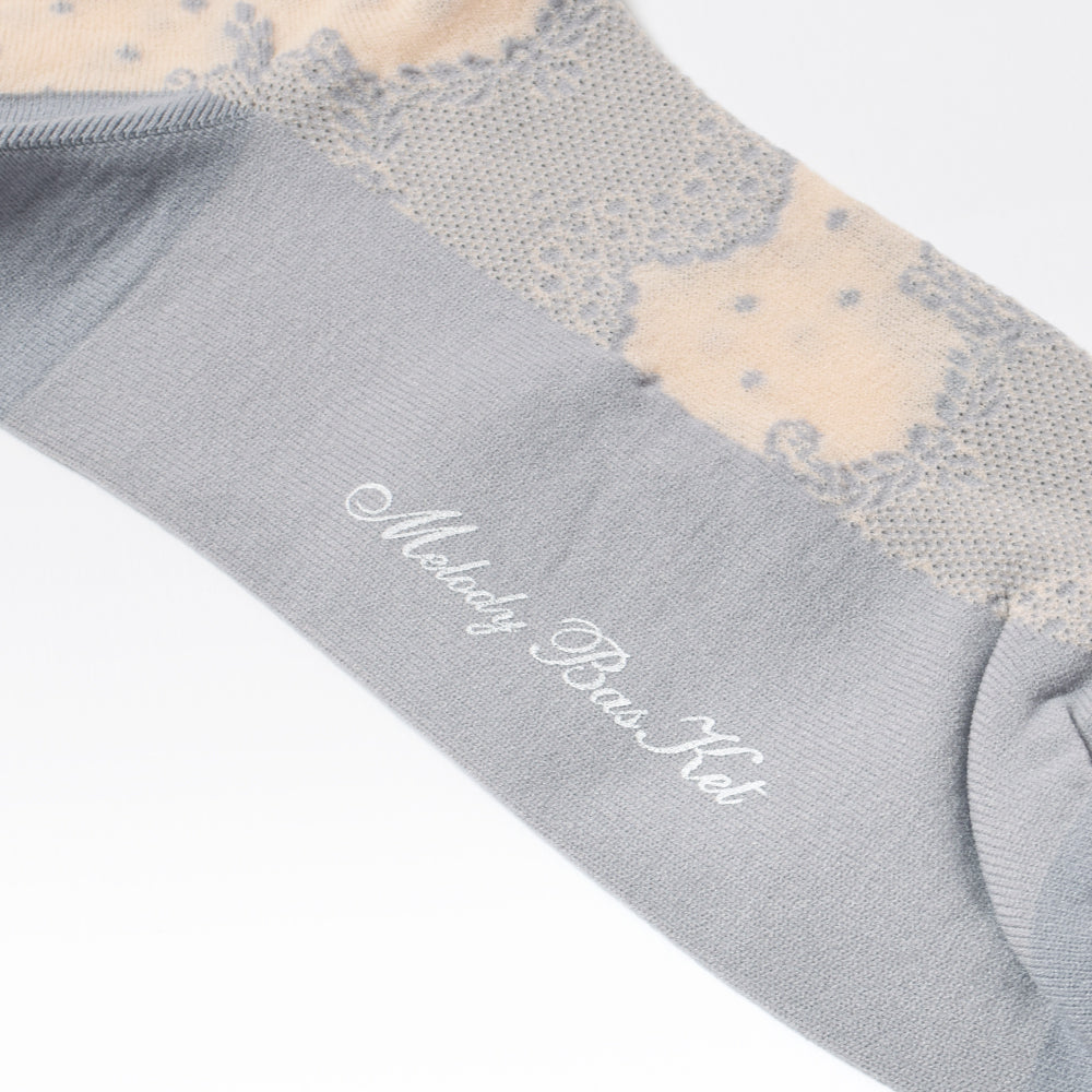 ドットレースボーダーニーハイソックス