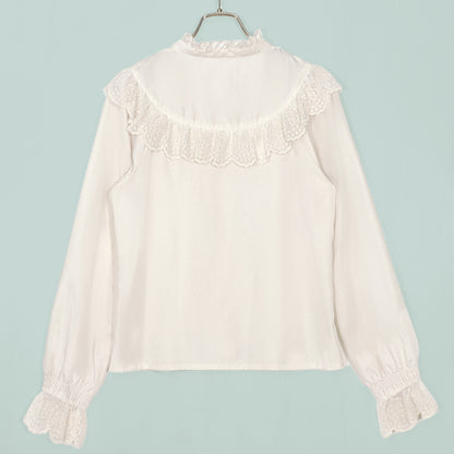 ラウンドヨーク長袖ブラウス