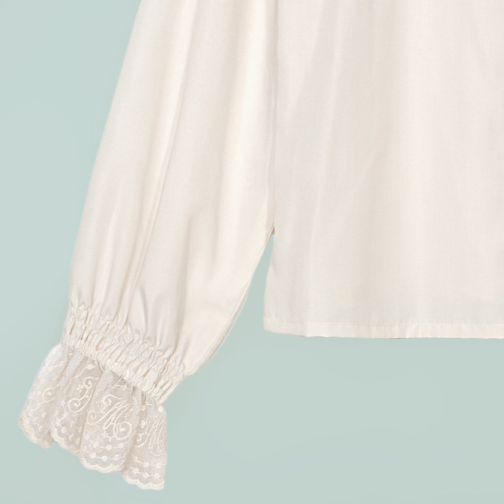 ラウンドヨーク長袖ブラウス