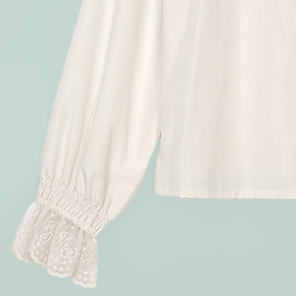 ラウンドヨーク長袖ブラウス