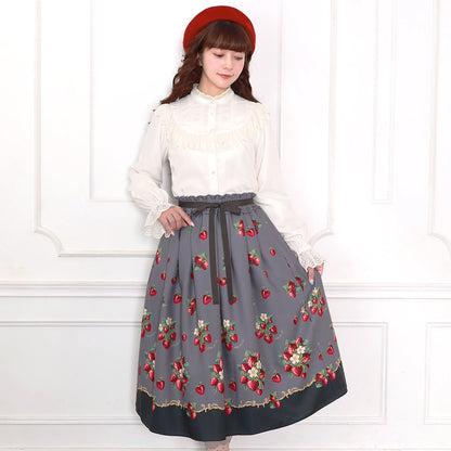 ラウンドヨーク長袖ブラウス