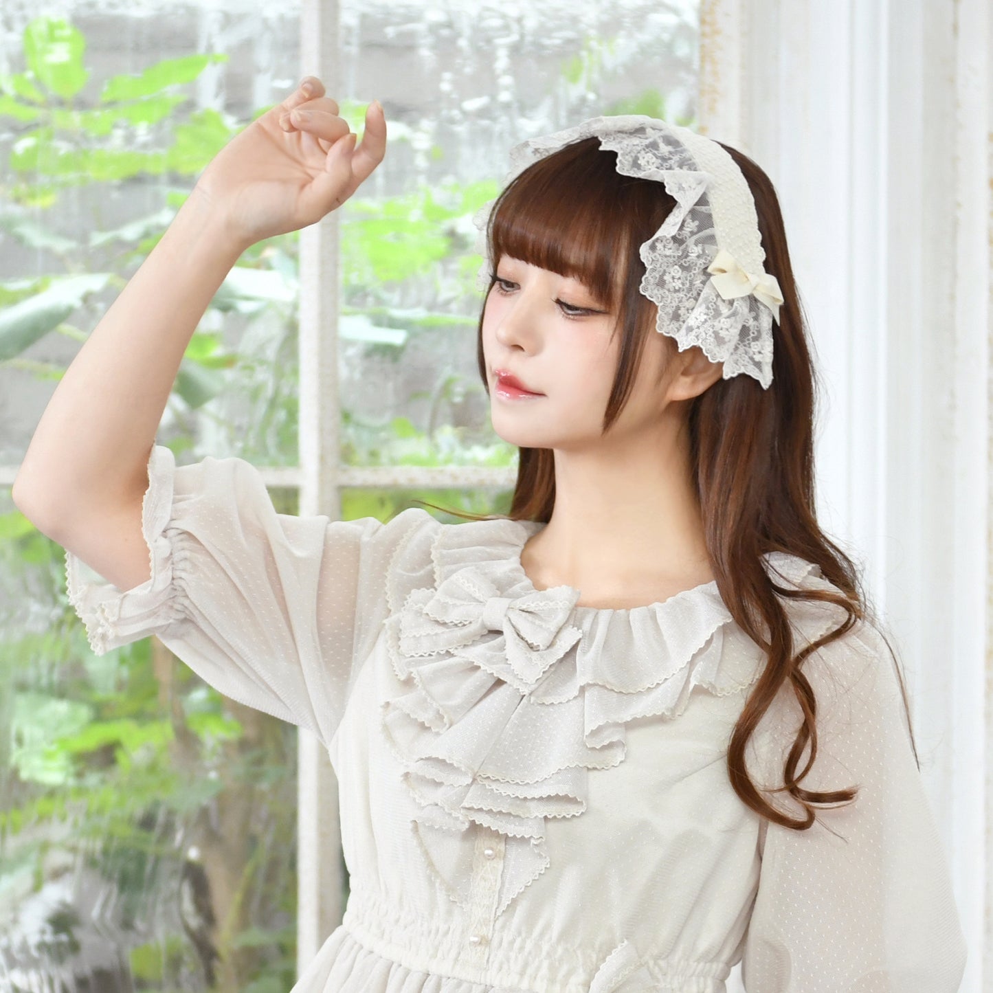 レースブリムヘアクリップ