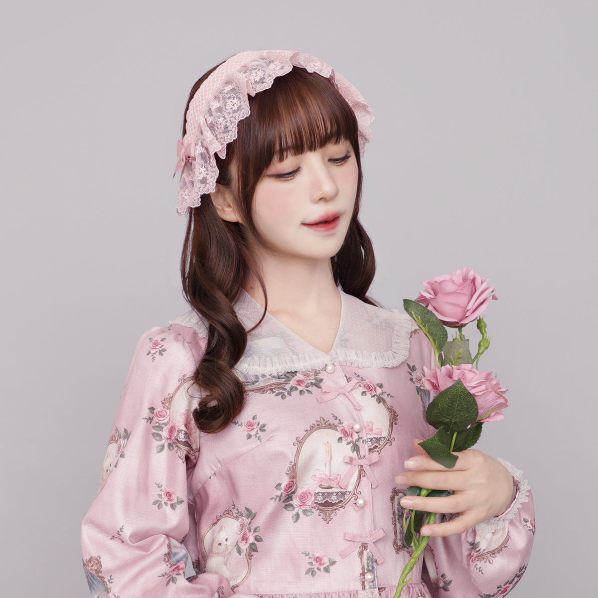 レースブリムヘアクリップ