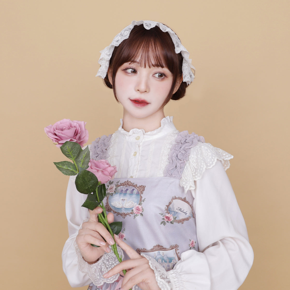 レースブリムヘアクリップ