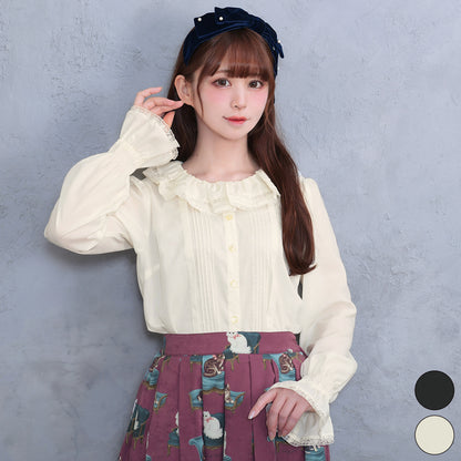 ラッフルカラーブラウス