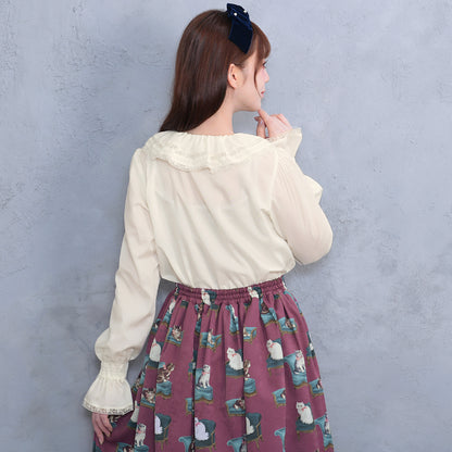 ラッフルカラーブラウス