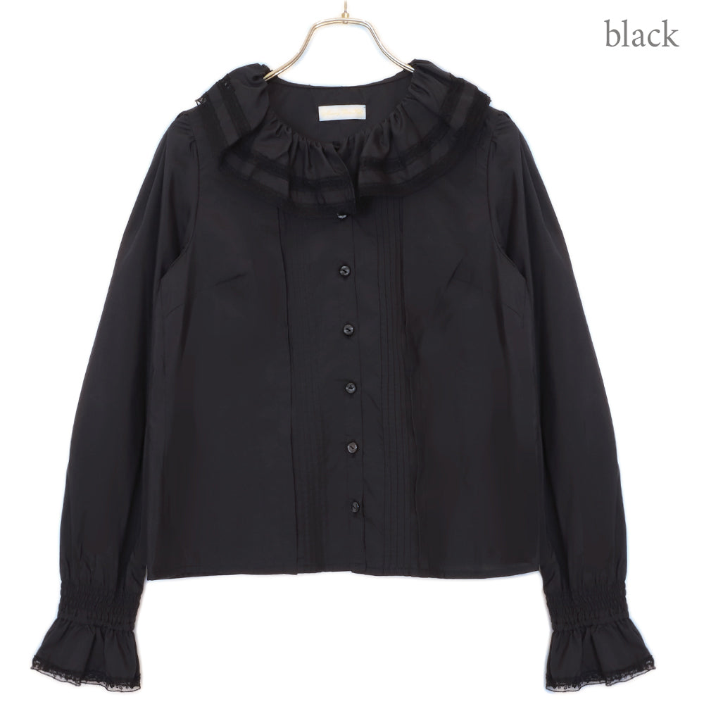 ラッフルカラーブラウス