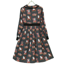 Load image into Gallery viewer, Cats castle front button dress
