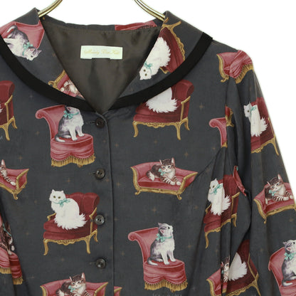 Cats castle フロントボタンワンピース