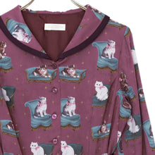 Load image into Gallery viewer, Cats castle front button dress
