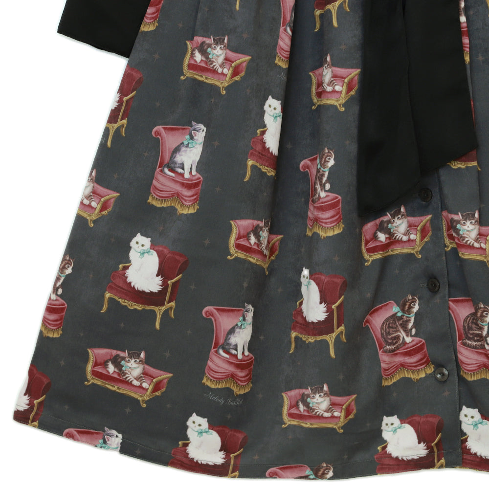 Cats castle フロントボタンワンピース