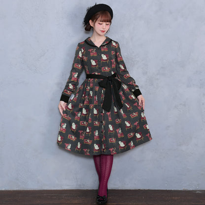Cats castle フロントボタンワンピース