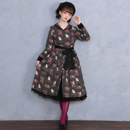 Cats castle フロントボタンワンピース