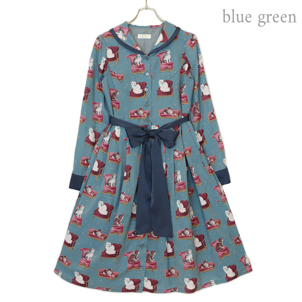 Cats castle フロントボタンワンピース