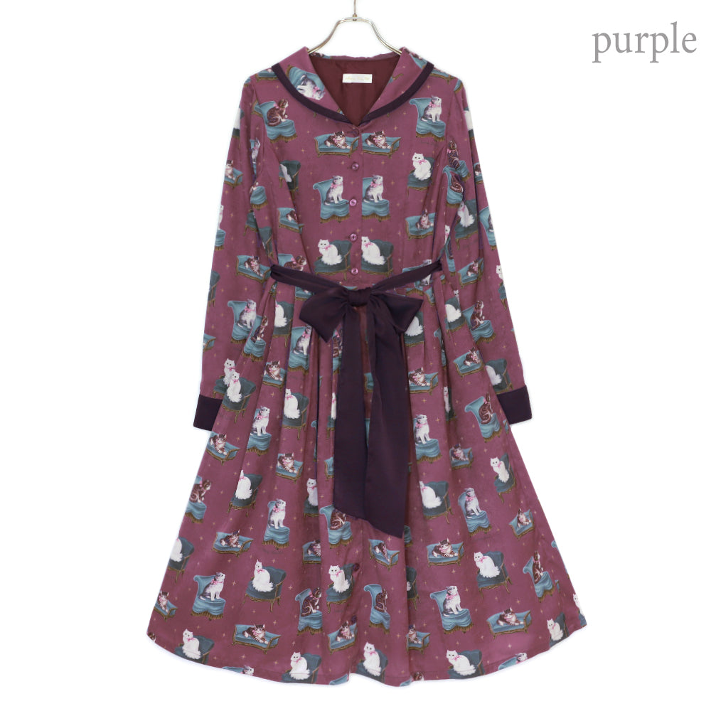 Cats castle フロントボタンワンピース