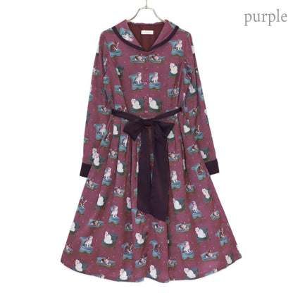 Cats castle フロントボタンワンピース