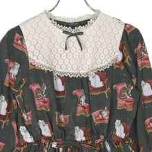 Load image into Gallery viewer, Cats castle lace yoke dress
