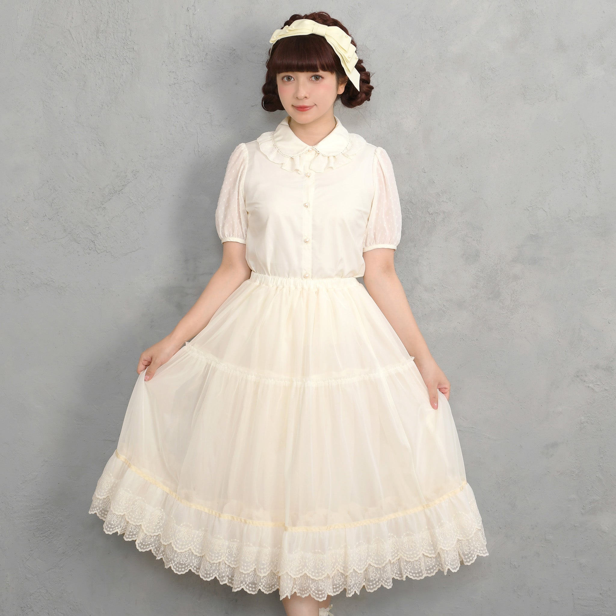 メロディバスケット　Cotton candyロングパニエ　新品タグ付き Cotton candyロングパニエ-Melody BasKet(メロディバスケット
