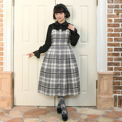 ドットレースボーダーニーハイソックス