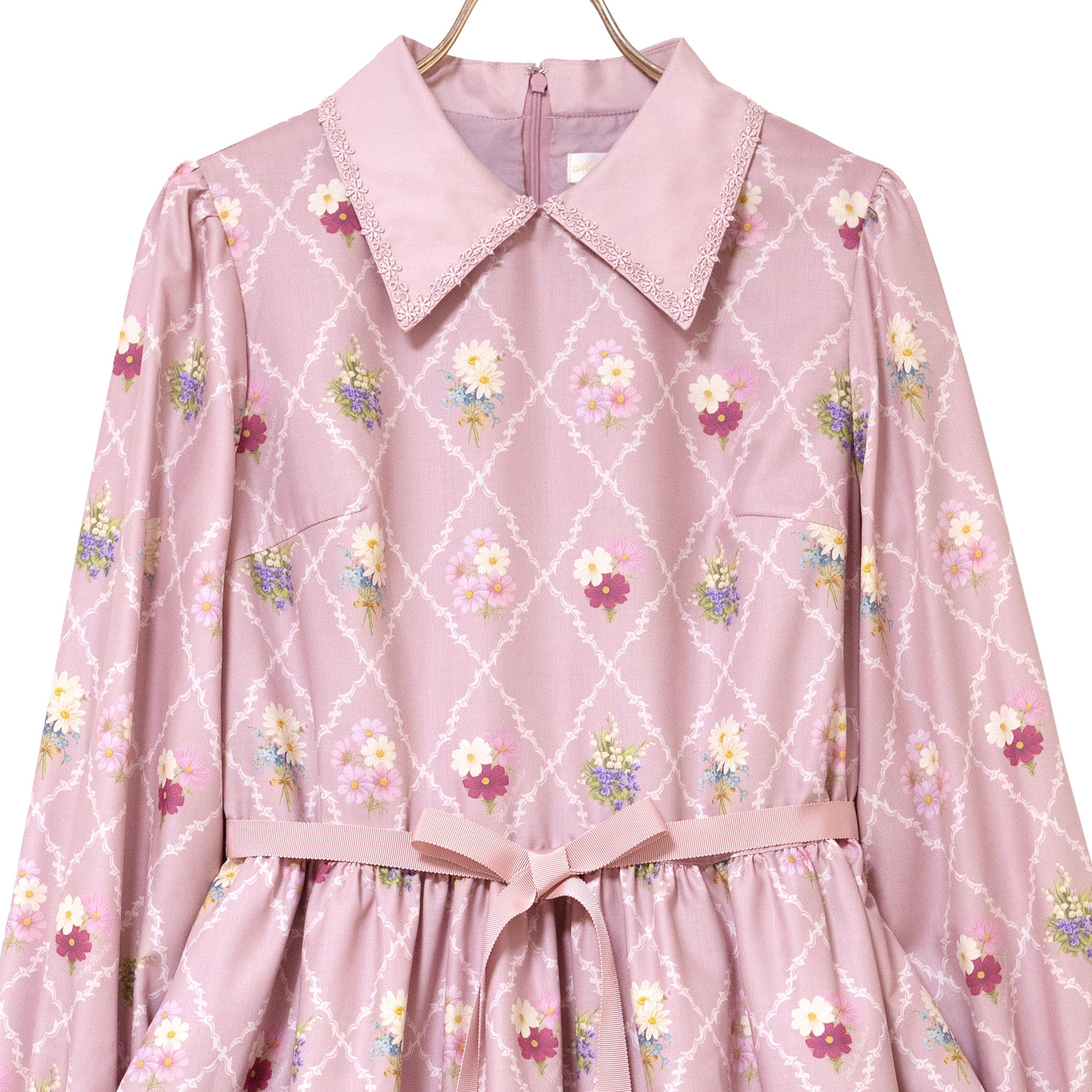 Antique bouquetシャツカラーワンピース　Melody BasKet Antique bouquetシャツカラーワンピース-Melody BasKet(メロディー