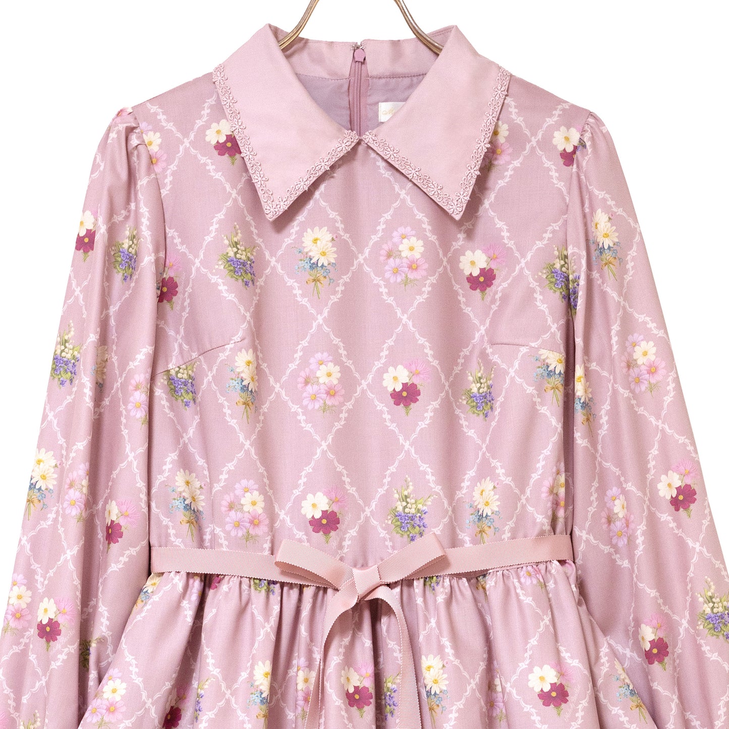 Antique bouquetシャツカラーワンピース