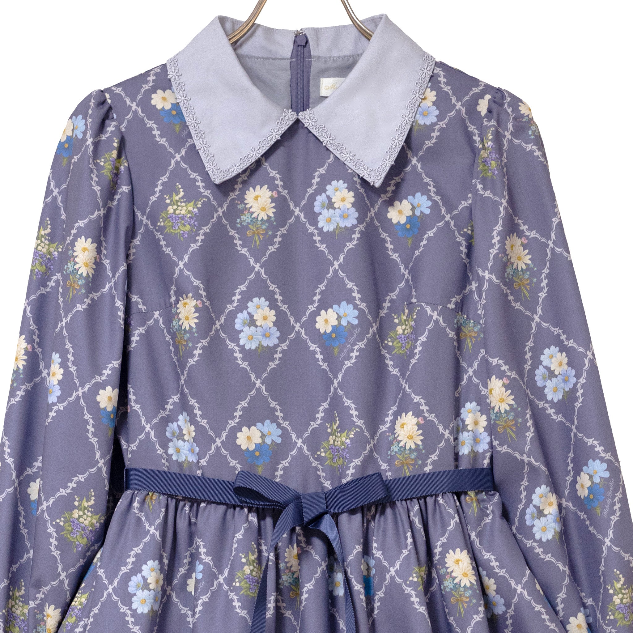 Antique bouquetシャツカラーワンピース-Melody BasKet(メロディー