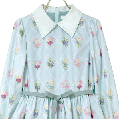 Antique bouquetシャツカラーワンピース