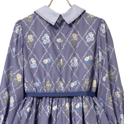 Antique bouquetシャツカラーワンピース