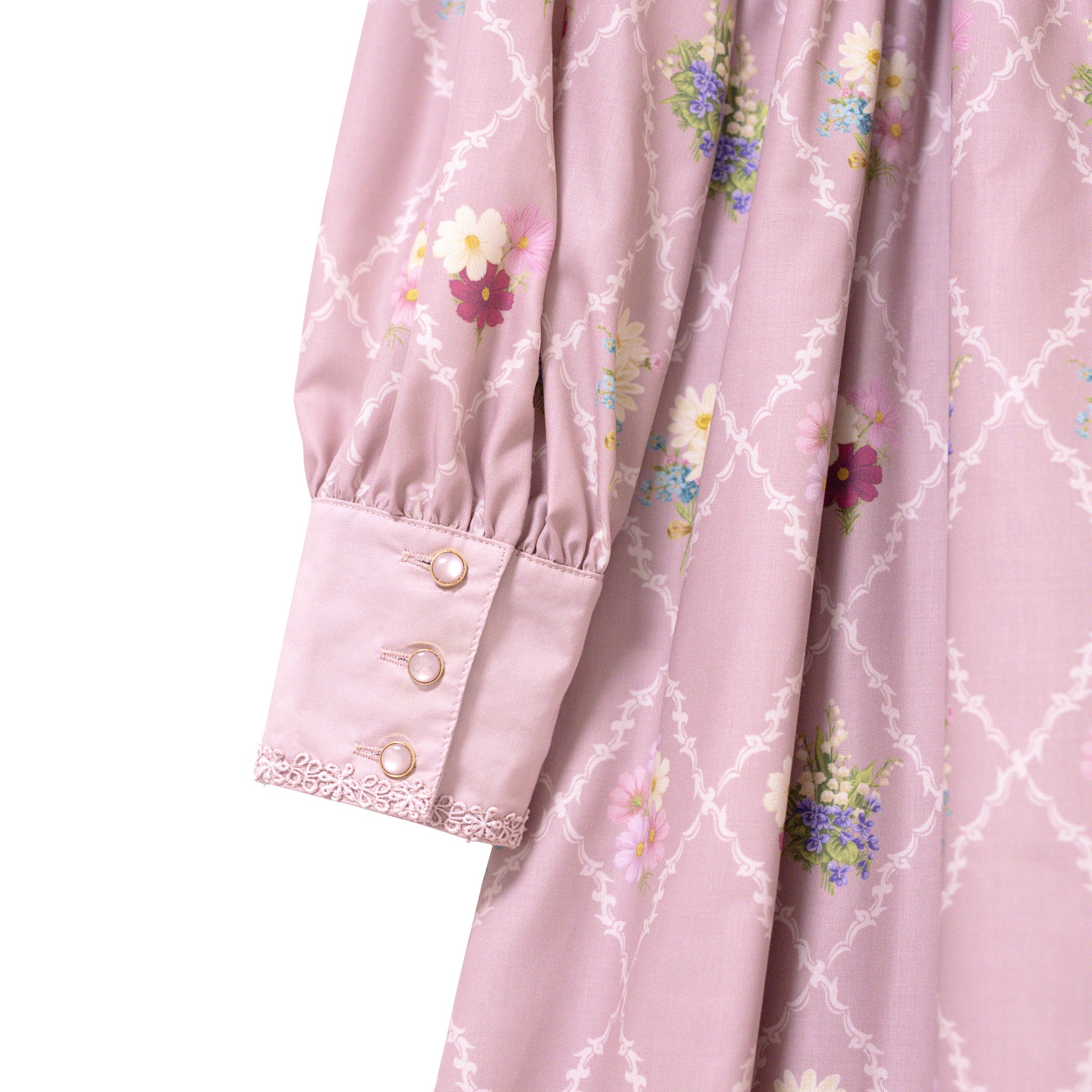 Antique bouquetシャツカラーワンピース-Melody BasKet