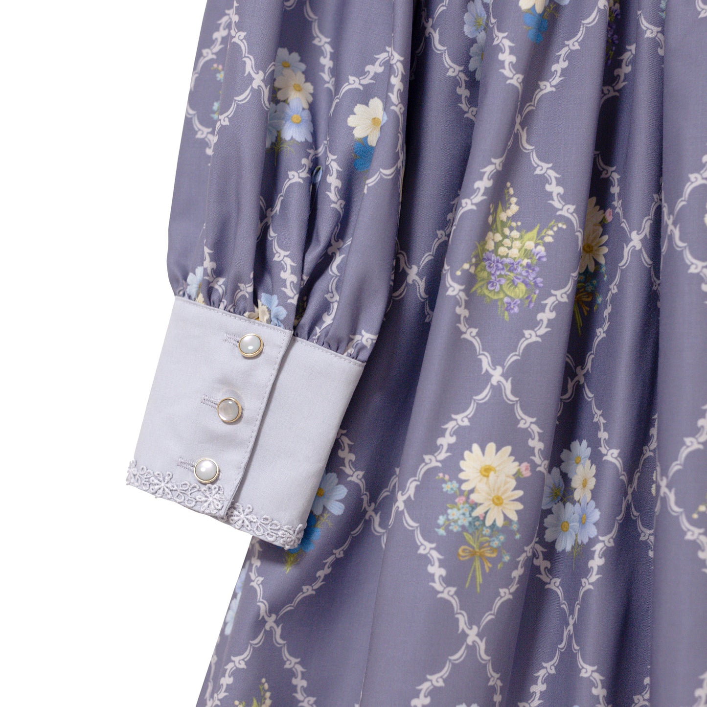 Antique bouquetシャツカラーワンピース