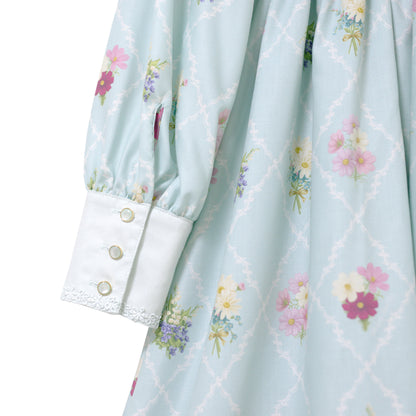 Antique bouquetシャツカラーワンピース